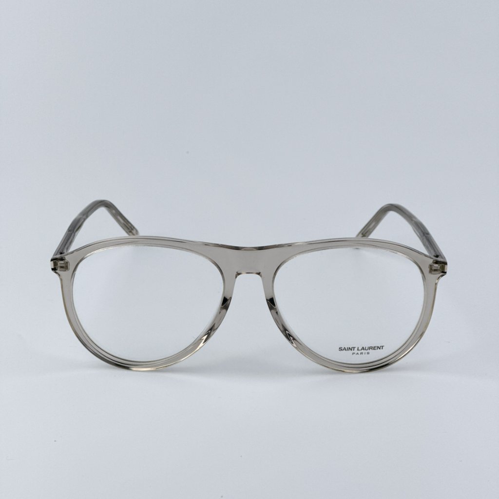 Saint Laurent Men Brand New Eyeglasses Transparent Beige Pilot Sl667opt 003